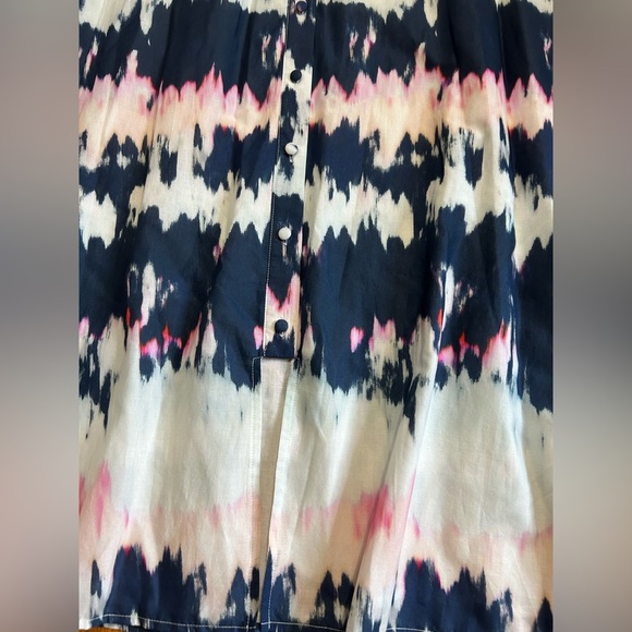 KOKO + MASON Women’s Short Sleeve Paisley Tie Dye Midi Belted Dress Sz L - Picture 11 of 11